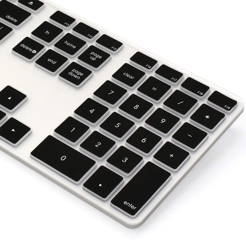ProElife Keyboard Cover Skin for Apple Wired USB Keyboard with Numeric Keypad (A1243, NOT FIT Magic Keyboard) Ultra Thin Silicone Full Size Protector (Item Folded in Package) (Black) - Image 5